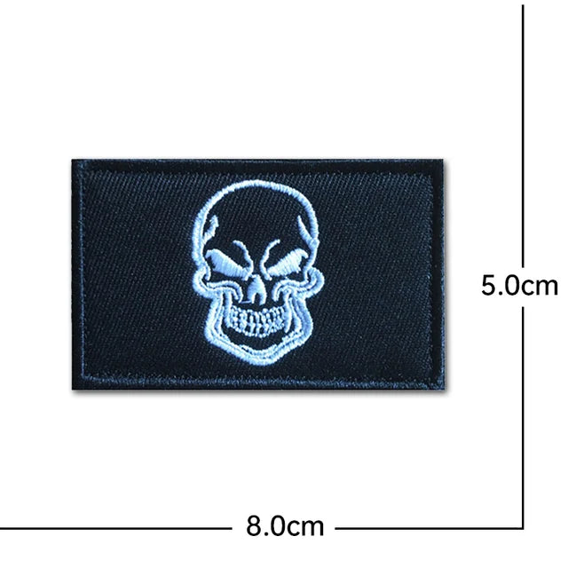 Black And White Skull Embroidery Patch - view 3