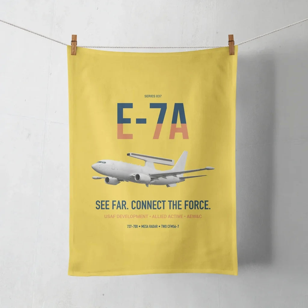 E-7A Wedgetail design on yellow towel