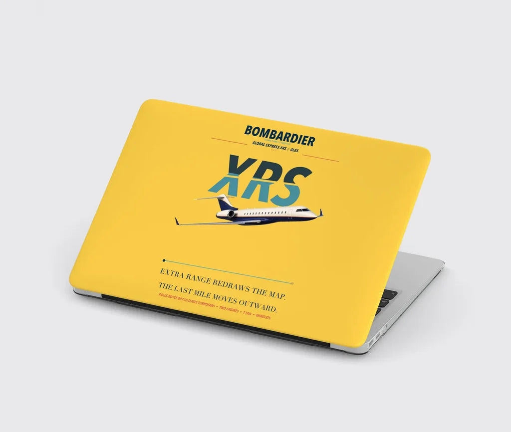 Bombardier Global Express XRS design on yellow MacBook case