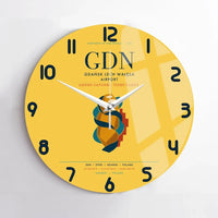 Thumbnail for Gdańsk Lech Wałęsa Airport (GDN) design on yellow no frame wall clock