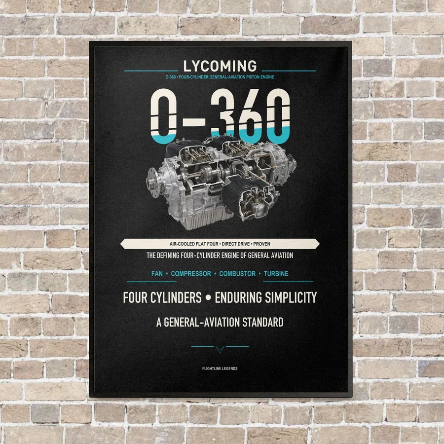 O-360 vertical canvas print - framed - black background