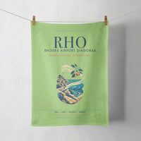 Thumbnail for Rhodes Airport Diagoras (RHO) design on light green towel