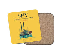 Thumbnail for Shreveport Regional Airport (SHV) design on yellow 1 piece coaster