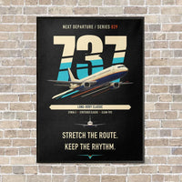 Thumbnail for Boeing 737-400 Classic vertical canvas print - framed - black background