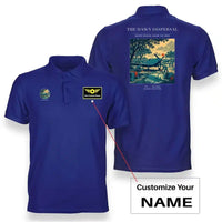 Thumbnail for VINTAGE G4531 - The Dawn Dispersal - Double-Side Polo T-Shirt design on blue+name