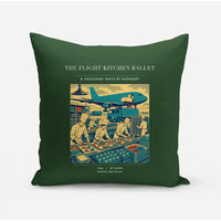 Thumbnail for VINTAGE G4374 - The Flight Kitchen Ballet - Designed Pillows design on darkgreen