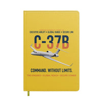 Thumbnail for C-37B Global Command Link design on yellow notebook