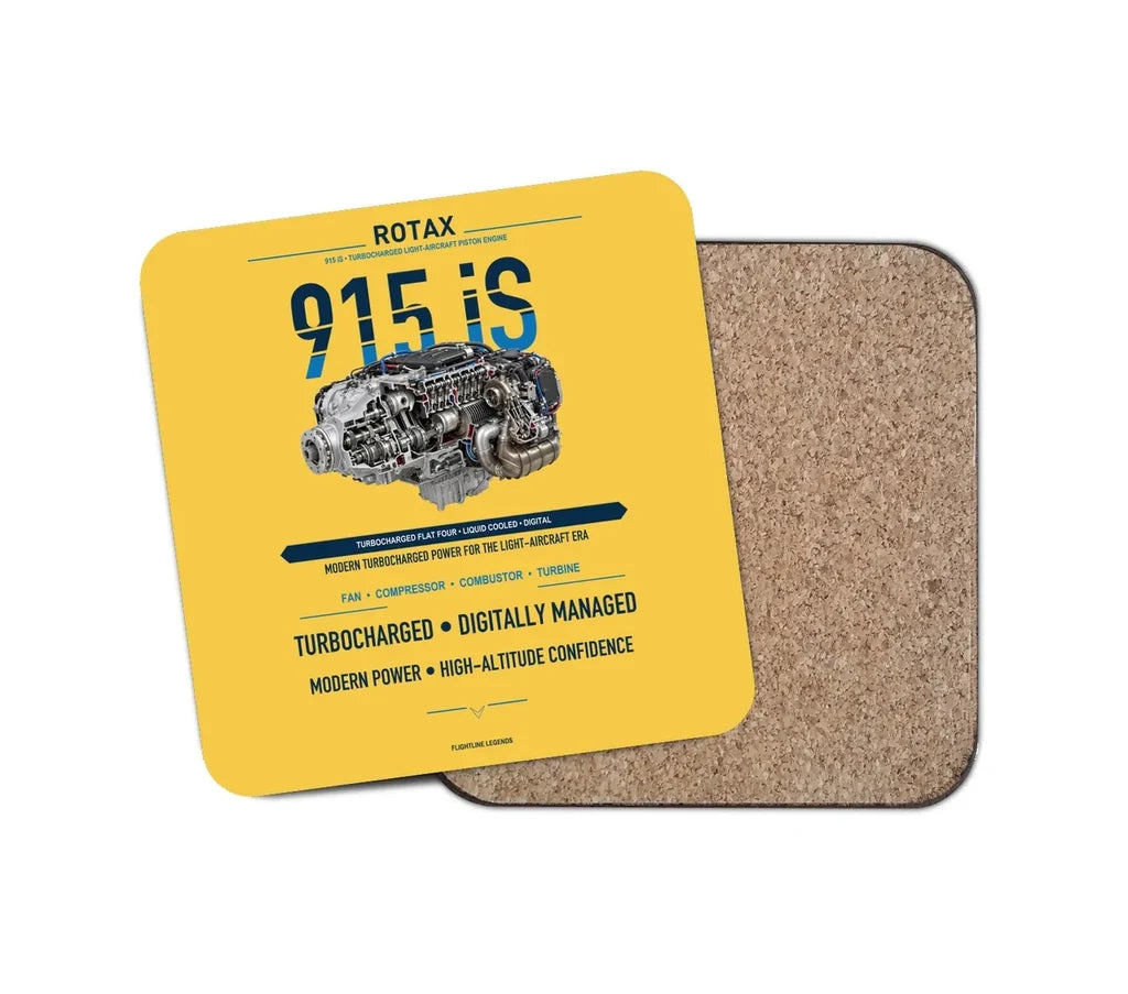 915 iS design on yellow 1 piece coaster