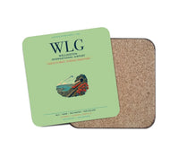 Thumbnail for Wellington International Airport (WLG) design on light green 1 piece coaster