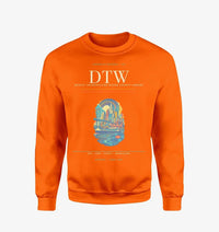 Thumbnail for Detroit Metropolitan Wayne County Airport DTW Sweatshirt - Orange