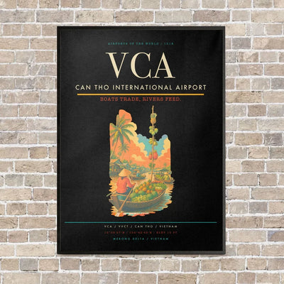 Can Tho International Airport VCA vertical canvas print - framed - black background