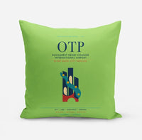 Thumbnail for Bucharest Henri Coandă International Airport (OTP) design on light green pillow