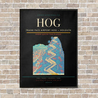 Thumbnail for Frank País Airport HOG — Holguín vertical canvas print - framed - black background