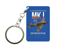 Thumbnail for Hawker Hurricane Mk I design on blue designed key chain, double-side print