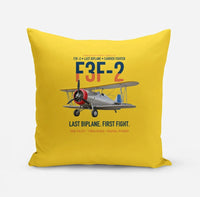 Thumbnail for F3F-2 Last Biplane First Fight design on yellow pillow