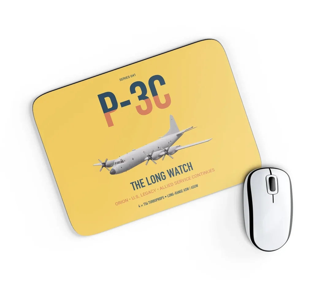 P-3C Orion design on yellow rectangle mouse pad
