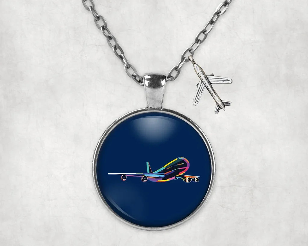 Multicolor Airplane Necklace - view 3
