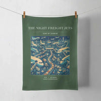 Thumbnail for VINTAGE G4133 - The Night Freight Jets - Designed Towels design on darkgreen