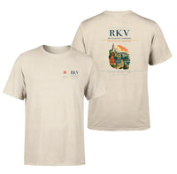 Thumbnail for Reykjavík Airport (RKV) design printed on beige double-side t-shirt