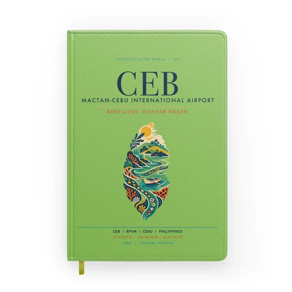 Mactan-Cebu International Airport (CEB) design on light green notebook