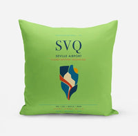 Thumbnail for Seville Airport (SVQ) design on light green pillow