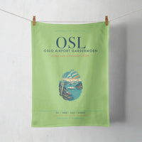 Thumbnail for Oslo Airport Gardermoen (OSL) design on light green towel