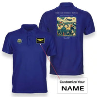 Thumbnail for VINTAGE G4140 - The Old Timers' Bench - Double-Side Polo T-Shirt design on blue+name