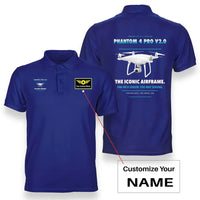Thumbnail for DJI Phantom 4 Pro V2.0 design on blue polo with custom name badge