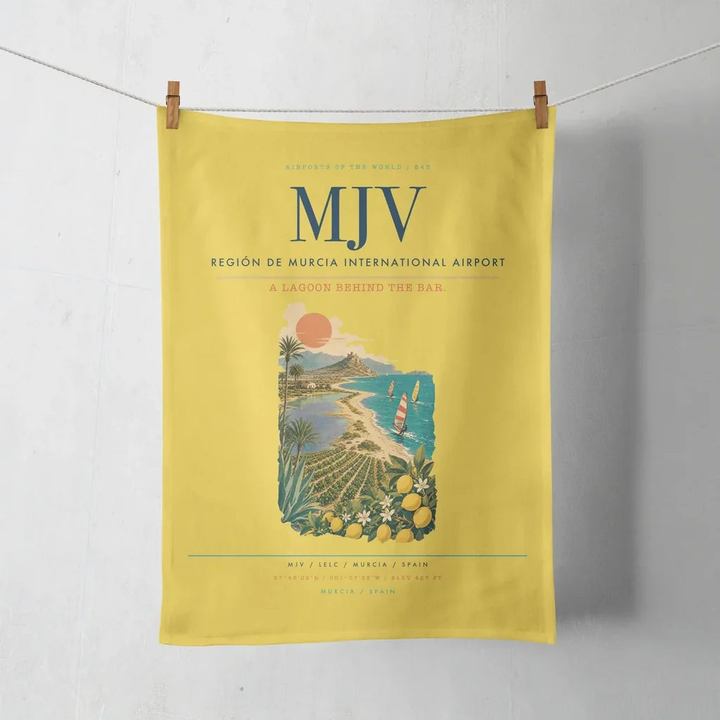 Región de Murcia International Airport (MJV) design on yellow towel