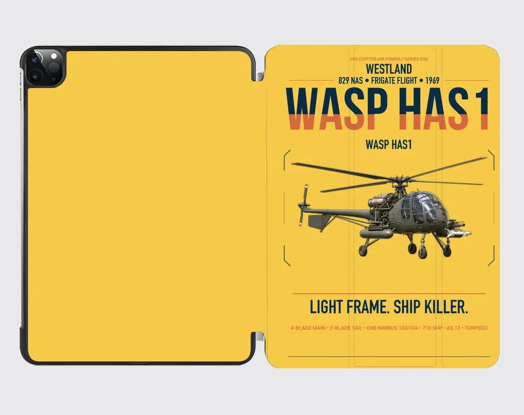 Westland Wasp HAS1 design on yellow ipad tablet case