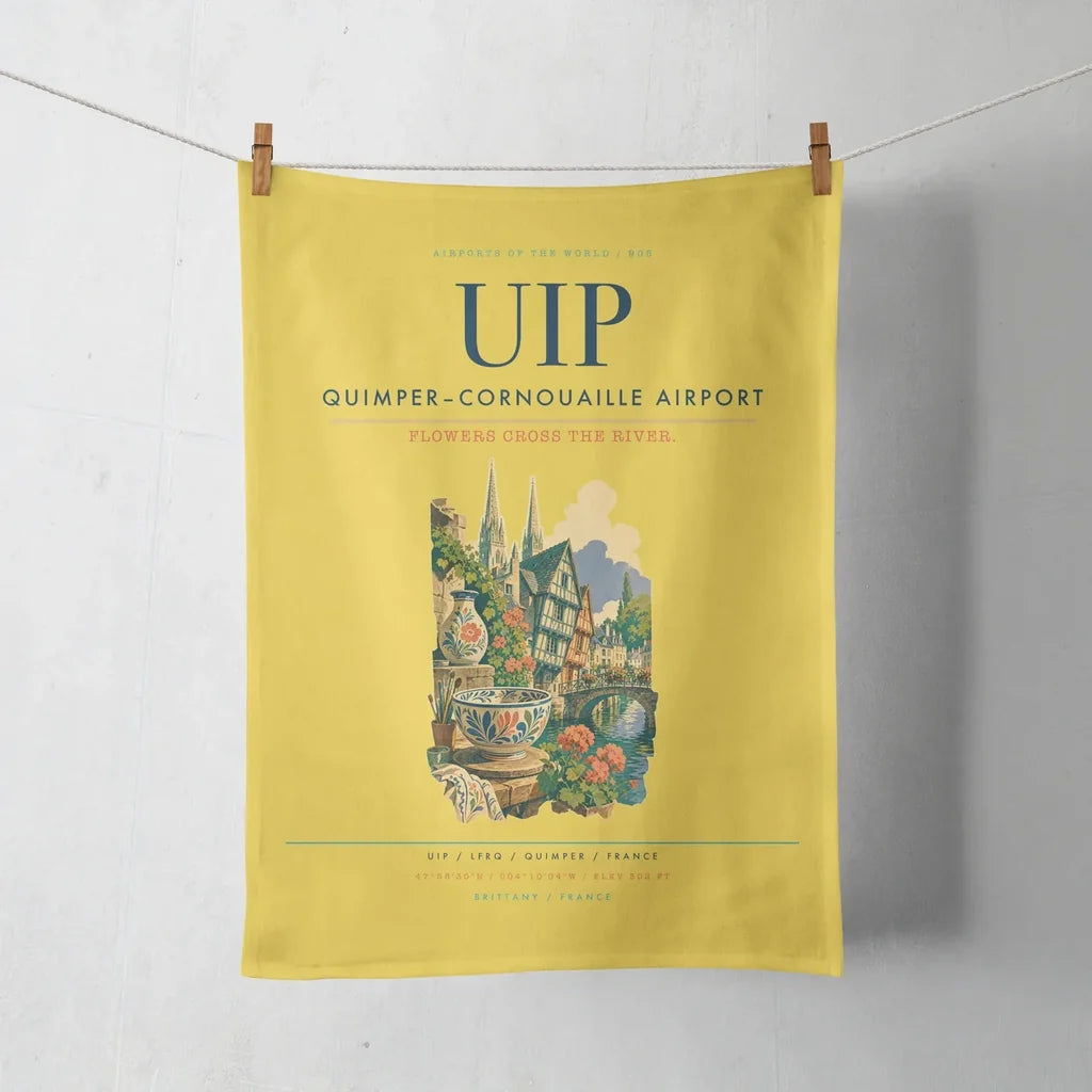 Quimper–Cornouaille Airport (UIP) design on yellow towel