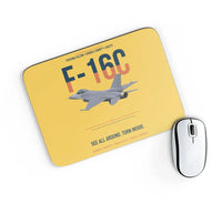Thumbnail for F-16C Fighting Falcon See All Around Turn Inside design on yellow rectangle mouse pad