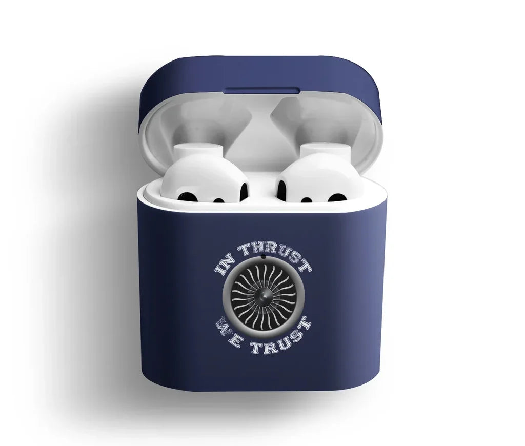 In Thrust We Trust (Vol 2) AirPods plastic case - Dark Blue