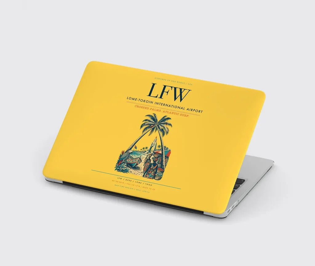 Lome-Tokoin International Airport (LFW) design on yellow MacBook case