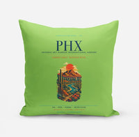 Thumbnail for Phoenix Sky Harbor International Airport (PHX) design on light green pillow