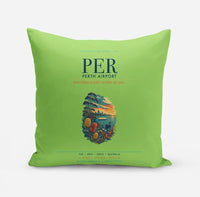 Thumbnail for Perth Airport (PER) design on light green pillow