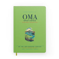 Thumbnail for Omaha Eppley Airfield (OMA) design on light green notebook
