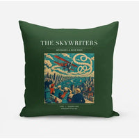 Thumbnail for VINTAGE G4036 - The Skywriters - Designed Pillows design on darkgreen
