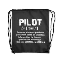 Thumbnail for Pilot [Noun] Drawstring Bag - view 3