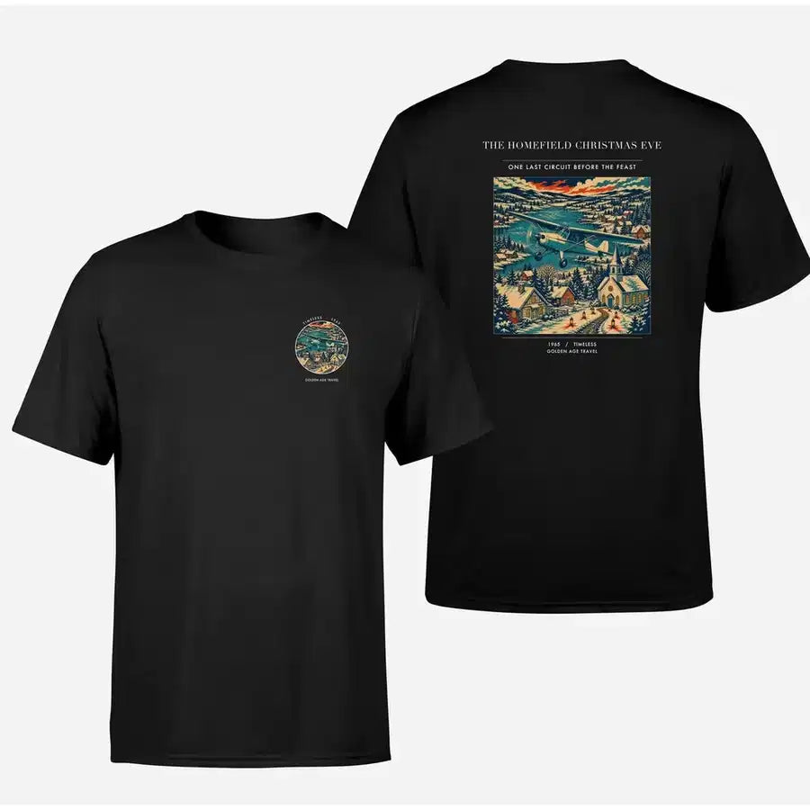 VINTAGE G4449 - The Homefield Christmas Eve - Double-Side T-Shirt design on black double side t shirt