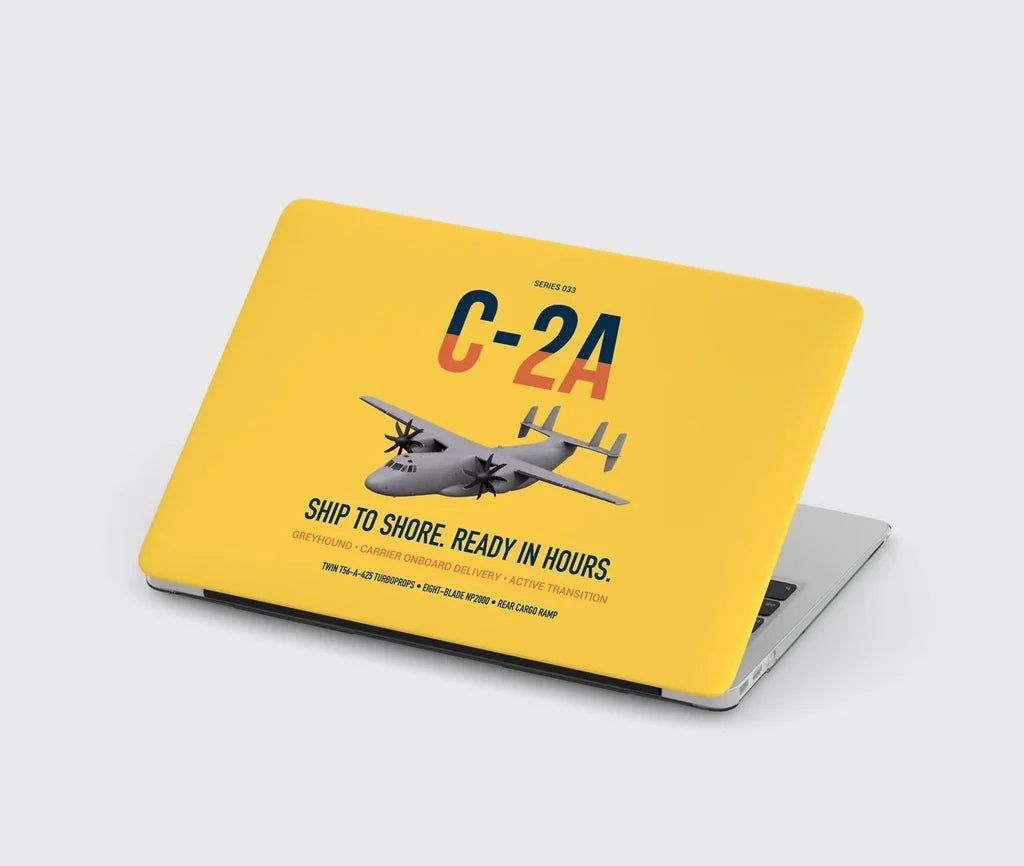 C-2A Greyhound design on yellow MacBook case