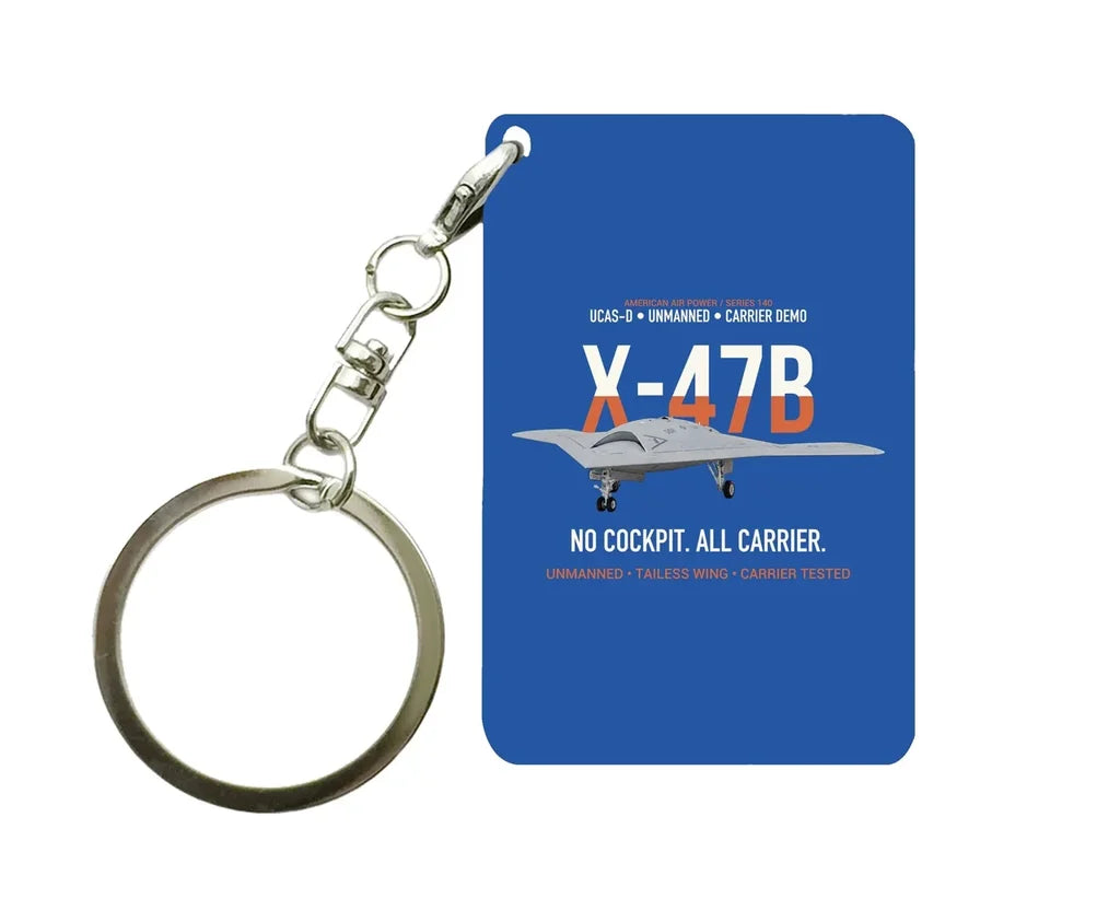 X-47B UCAS-D Key Chain design on blue key chain