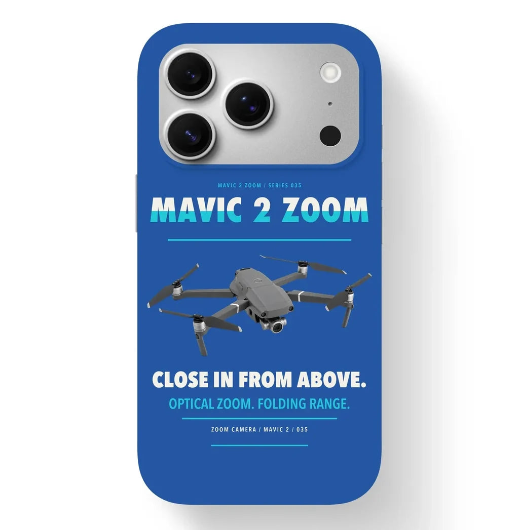 DJI Mavic 2 Zoom Case design on blue iphone case