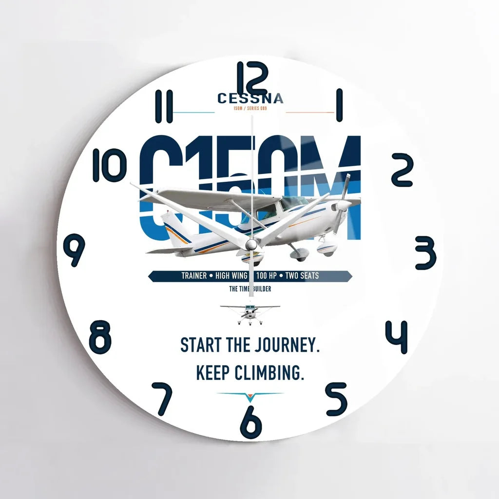 Cessna 150M design on white no frame wall clock