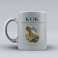 Thumbnail for Kokkola-Pietarsaari Airport (KOK) airport code design on light gray ceramic mug