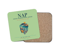 Thumbnail for Naples International Airport (NAP) design on light green 1 piece coaster