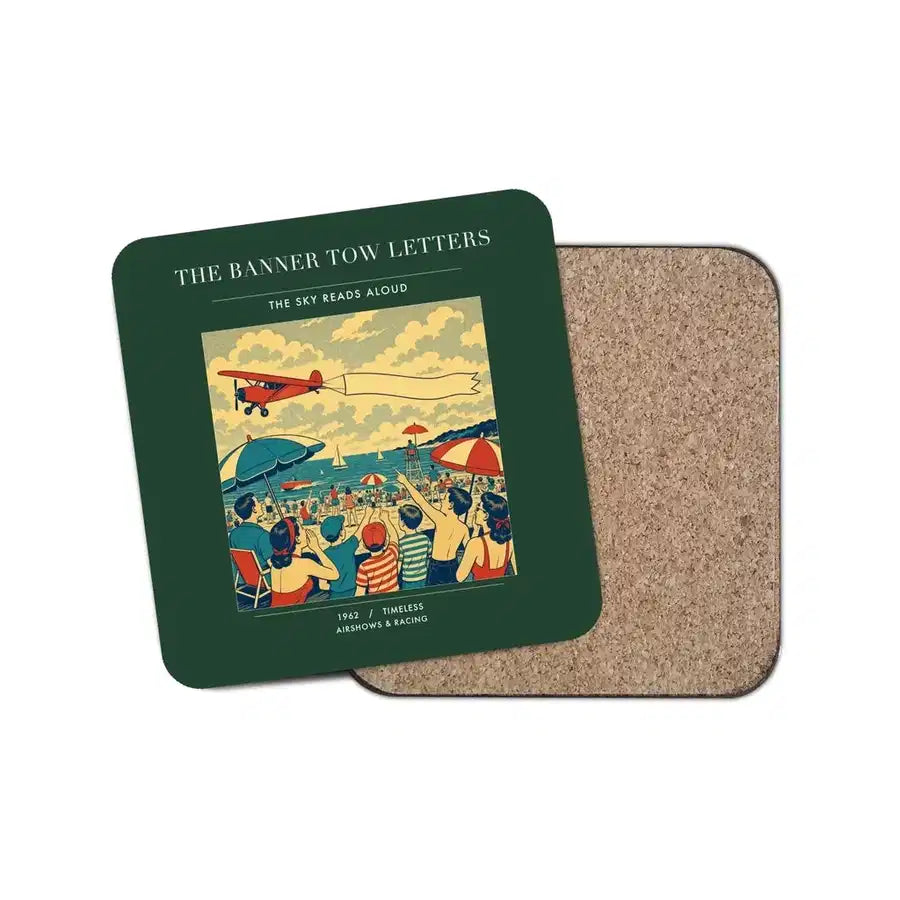 The Banner Tow Letters - Designed Coasters design on dark green 1-piece