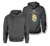 Thumbnail for Ikaria Island National Airport (JIK) design on dark gray double-side hoodie