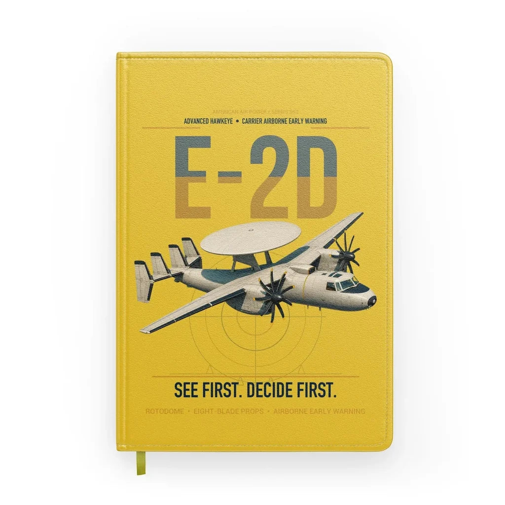 E-2D Advanced Hawkeye design on yellow notebook