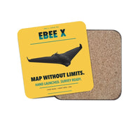 Thumbnail for AgEagle eBee X design on yellow 1 piece coaster